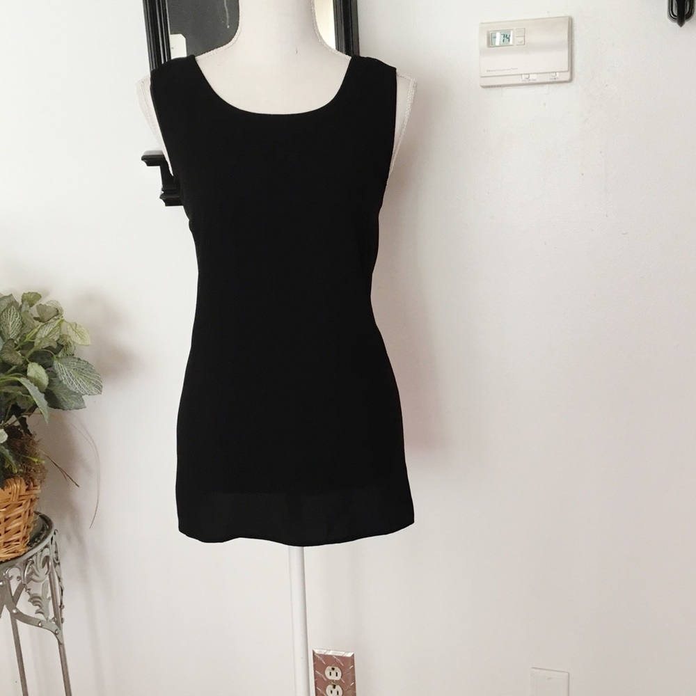BCBGMaxazria Criss Cross Back Black Blouse Size Medium - Picture 2 of 7